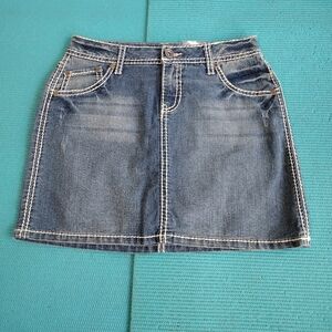 NWT Uprear Girls Junior Denim Stretch Mini Skirt Adj Waist Size 14 R